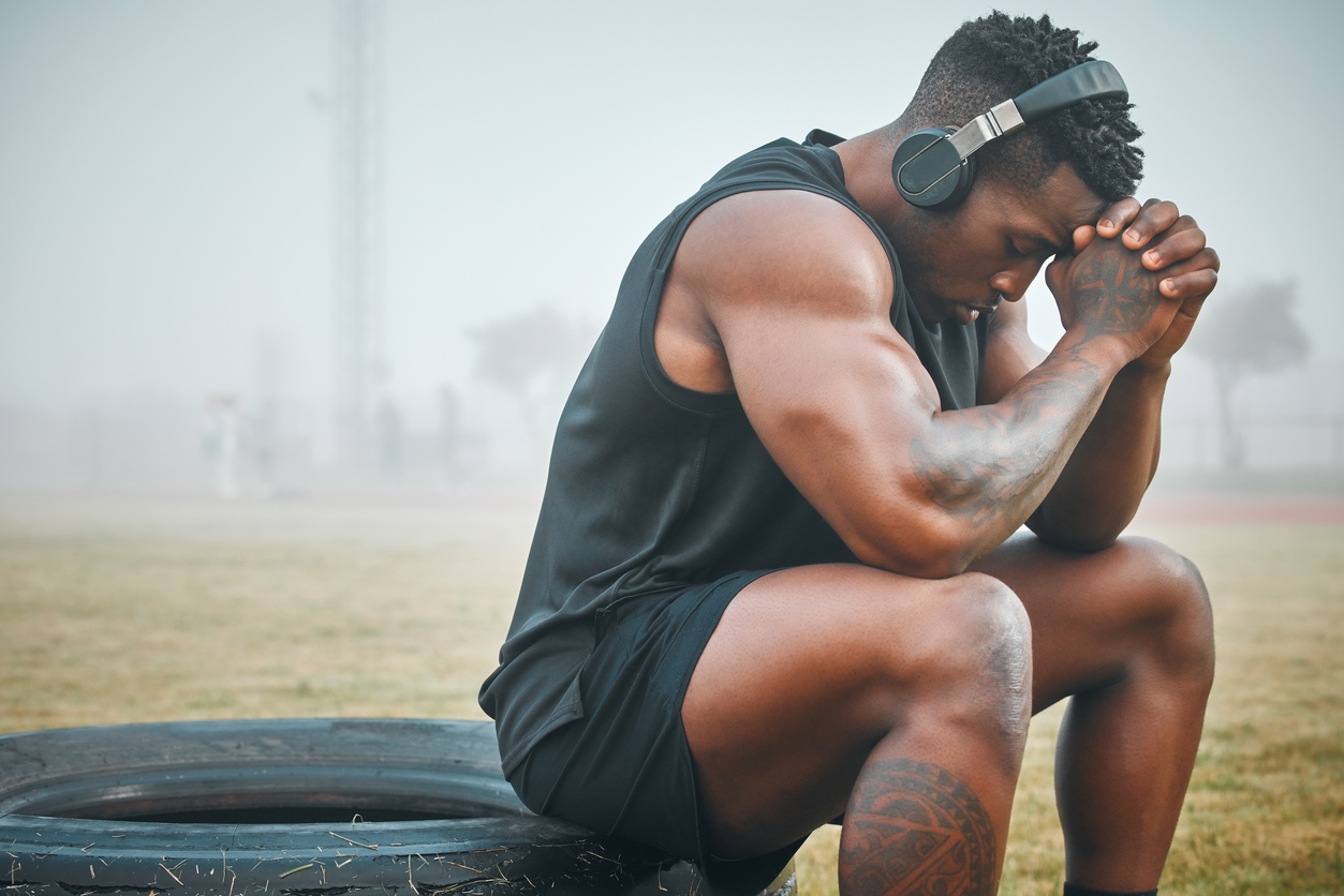athlete putting his sports psychology to use.