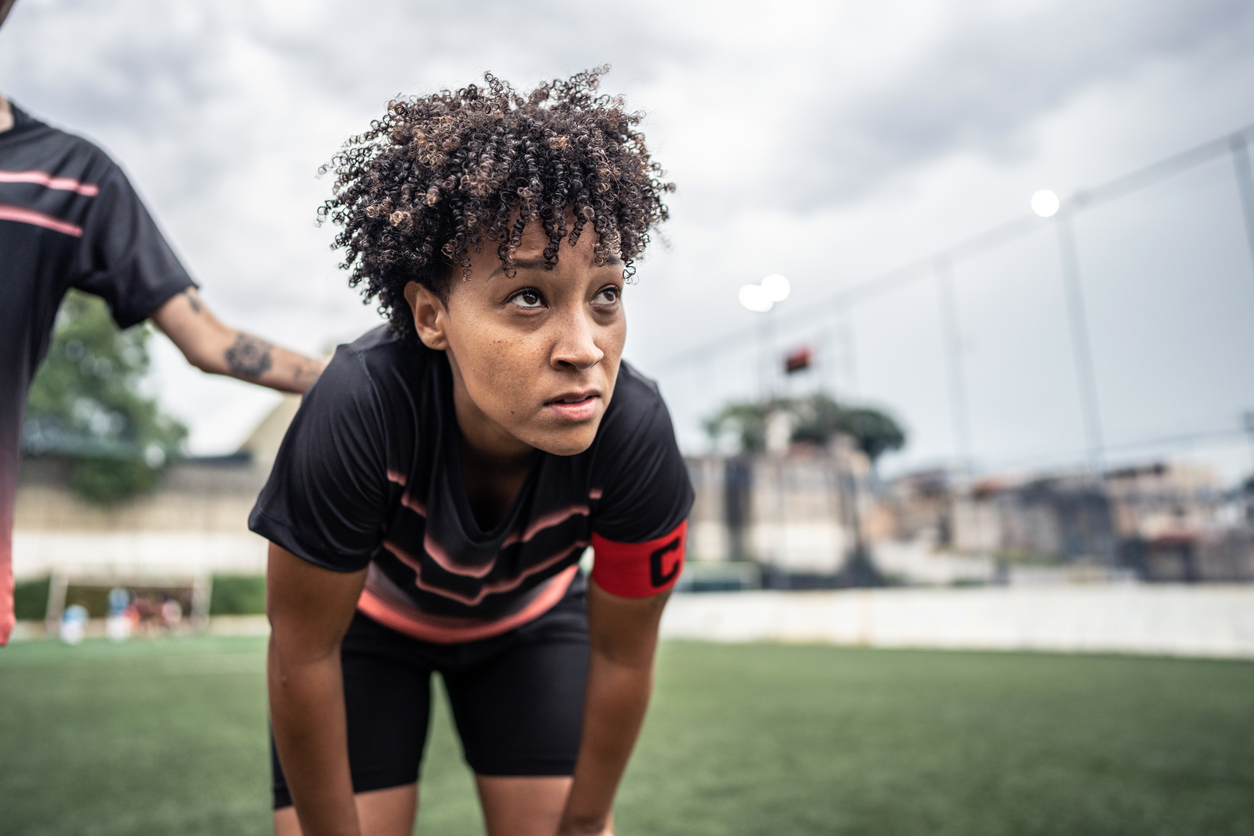 athlete using her mental skills.